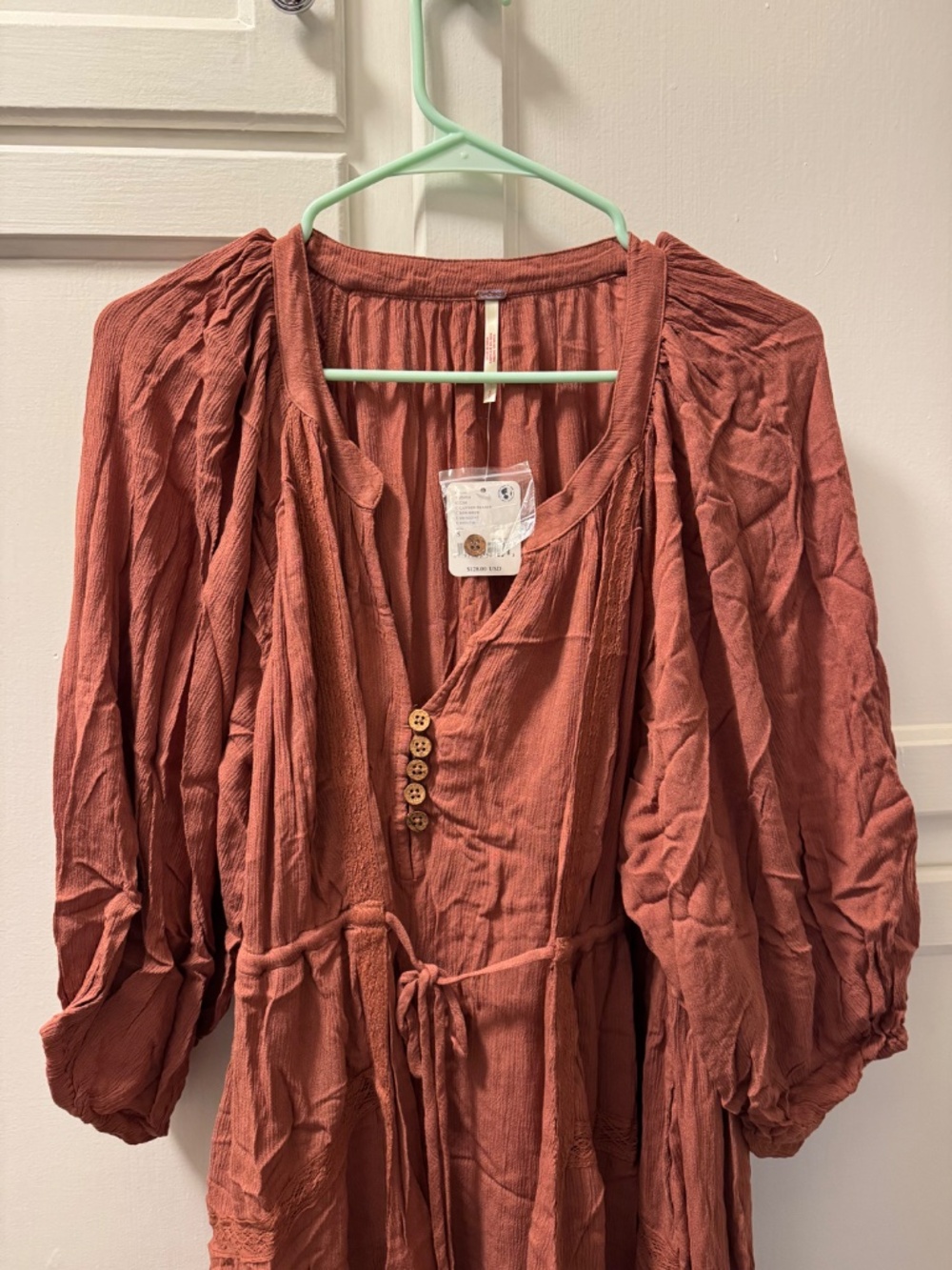 Free People Plenty of Love Maxi Dress in Brick / Clay Color - Size Small - Picture 3 of 7